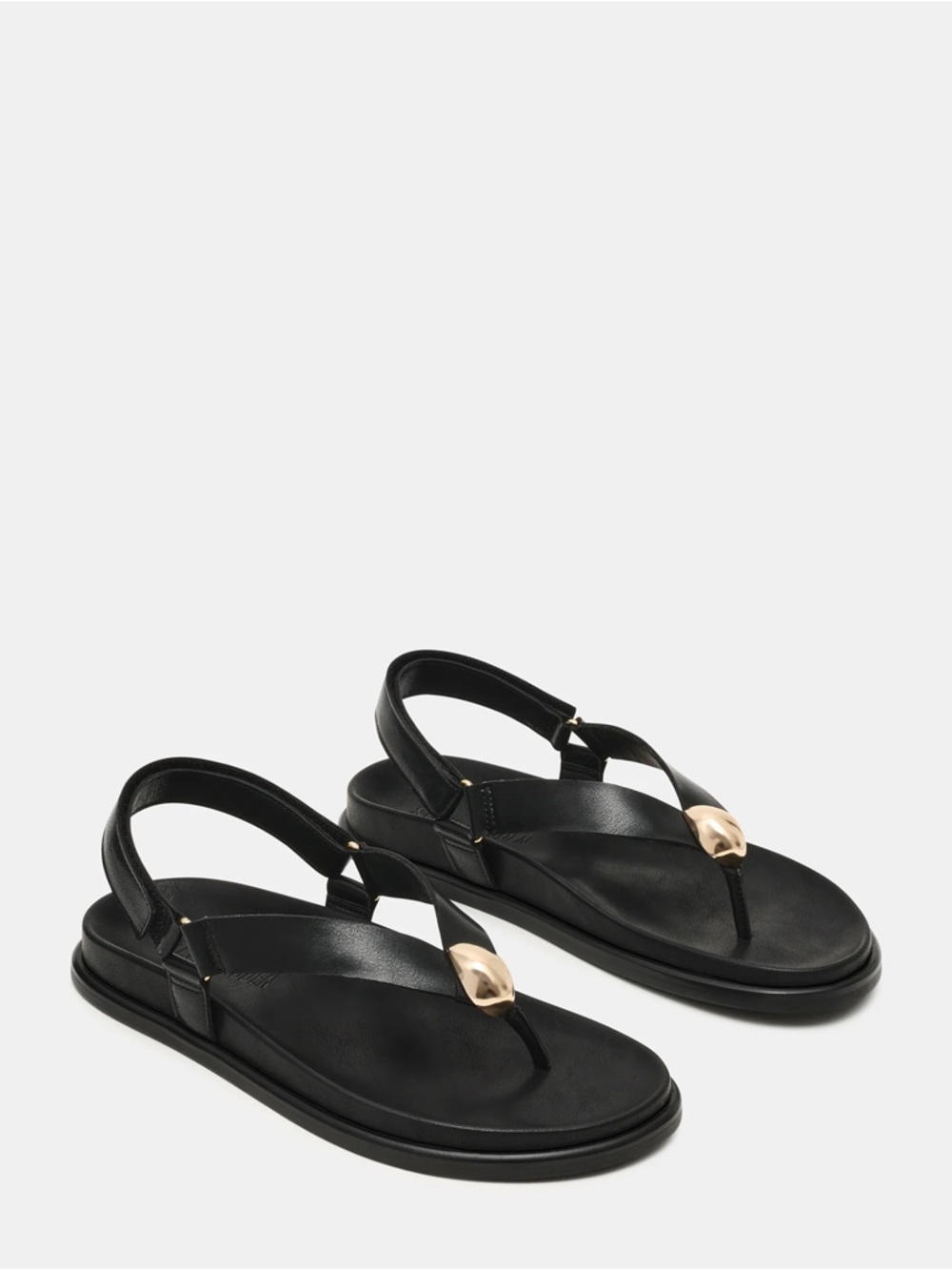 Steve Madden Elvia genuine leather sandals - new in box - gold detail chic